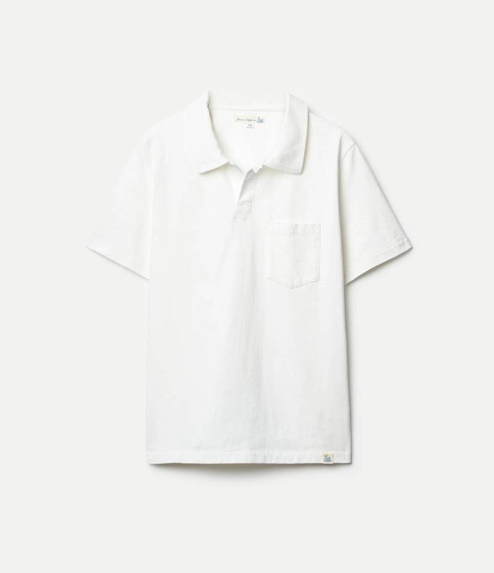 NEW MERZ B. SCHWANEN men's classic cotton jersey polo shirt in white